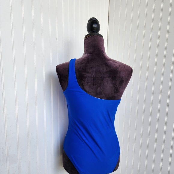 One Piece Swimsuit One Shoulder Royal Blue Women's Sz M Sw2 - Picture 6 of 13